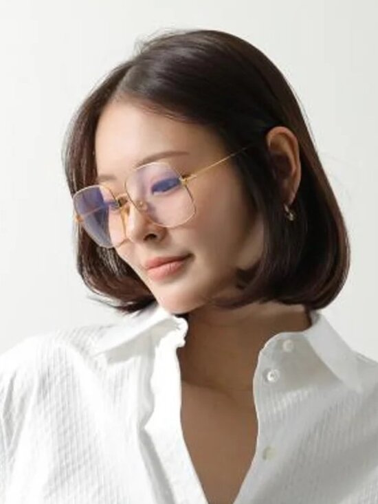 Tom Ford Women Eyeglasses Gold Blue Block Square FT6048-B 030 NEW AUTHENTIC main image 6
